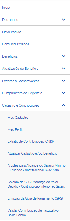 Cadastro  e C ontribuição -  Extrato de Contribuições (CNIS)