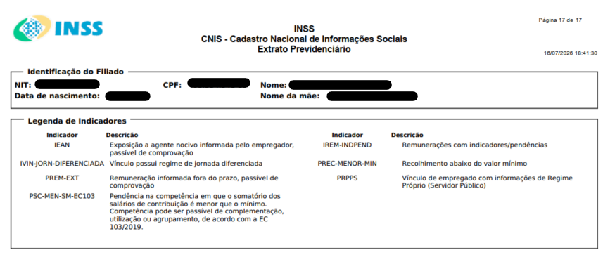 Indicadores de pendência